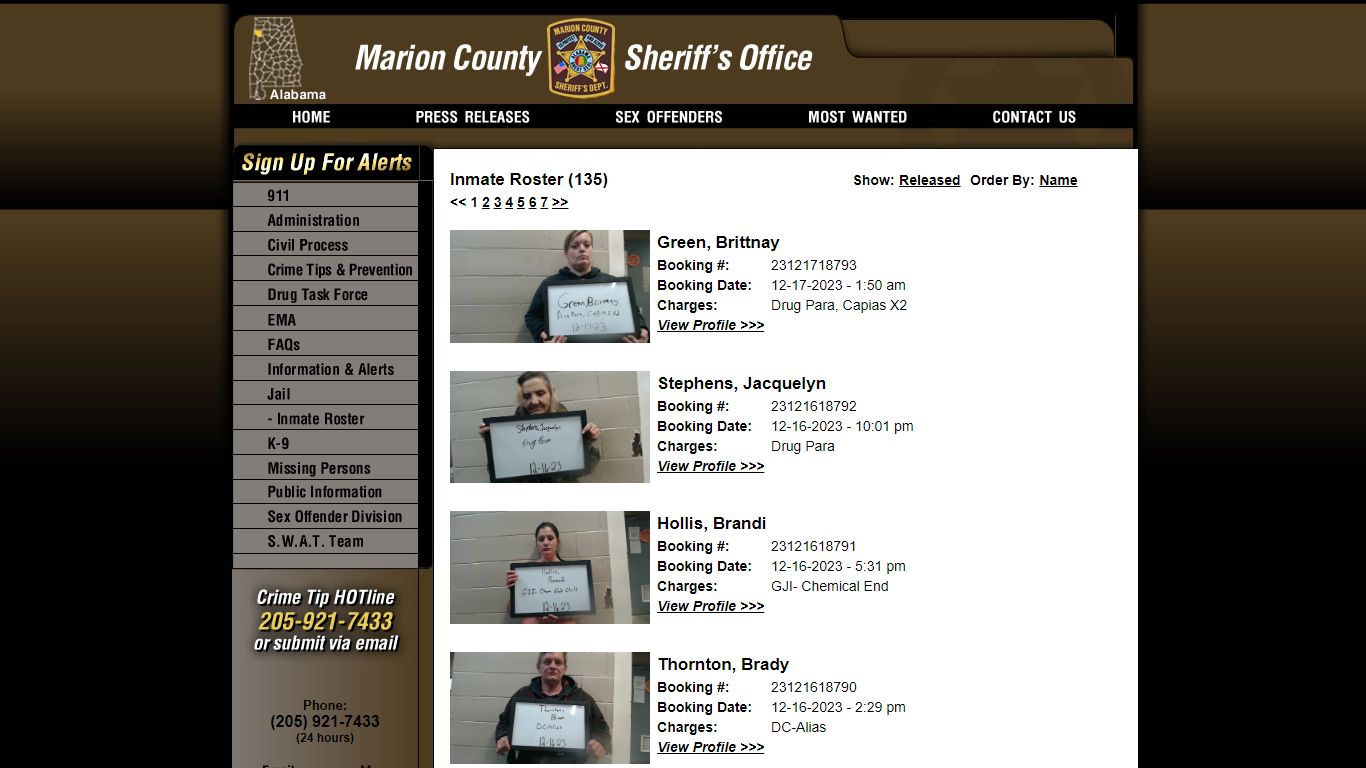 Inmate Roster - Marion County Sheriff AL